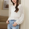 Baizi jacquard fabric see-through chiffon shirt for Women 2023 Autumn New style Sun Protection long-sleeved top for Women 231308 Specification image
